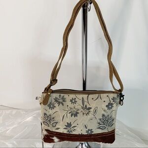 Myra Upcycled Leather Hairon Alluvium Cross Body Bag